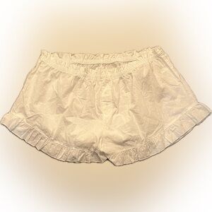 Colsie White Ruffle Trim Pajama Shorts